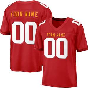 Personalizado transpirable fútbol americano Jerseys poliéster Malla tela OEM sublimación impresión secado rápido al por mayor uniforme - Product Image 1