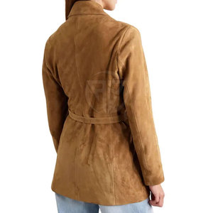 Manteau d'hiver élégant en cuir véritable, texture et confort de qualité supérieure, écologique, coupe-vent, toucher doux, aspect poli - Product Image 2