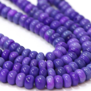 Hermosas cuentas de ópalo púrpura en forma de rondel liso, 15 pulgadas, 7-10 mm, cuentas de piedras preciosas de ópalo púrpura en forma de rondel liso, calidad AAA. - Product Image 4