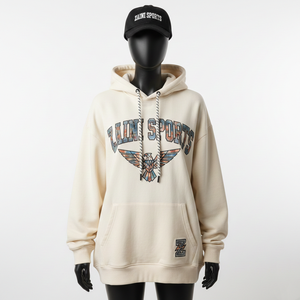 Sweat à capuche pour femme, coton de luxe GSM, polyester, polaire, toucher doux, couleur crème, logo personnalisé imprimé à l'écran, sweat à capuche basique pour femme - Product Image 6