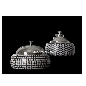 Marmite ronde en métal finition résine, design de luxe, casserole tendance, nouveau réchaud alimentaire en métal tendance - Product Image 2