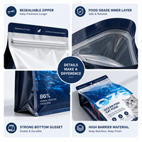 Sacs d'emballage imprimés personnalisés pour le stockage des aliments pour friandises pour animaux de compagnie 500g 1kg 2kg 5kg pochette en feuille d'aluminium sac d'emballage alimentaire pour animaux de compagnie chat et chien