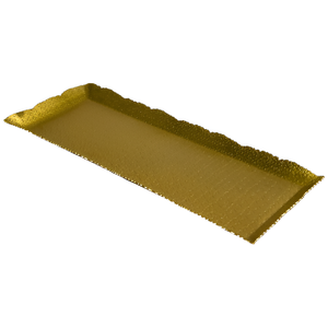 Bandeja de servicio decorativa de oro de aluminio rectangular de diseño martillado de lujo para hoteles domésticos, restaurantes y bodas - Product Image 1