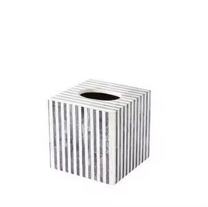 Organizador de tejido con incrustaciones de hueso artesanal con detalles de perlas incrustadas a mano, perfecto para uso en el hogar, Resort y spa - Product Image 3