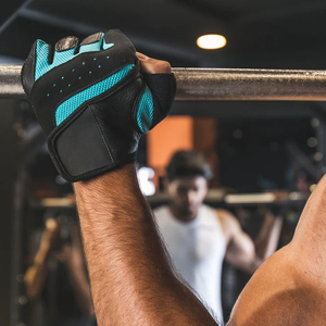 Medio dedo gimnasio Fitness guantes de levantamiento de pesas guantes de culturismo Pakistán fabricantes industriales logotipo personalizado precio - Product Image 5