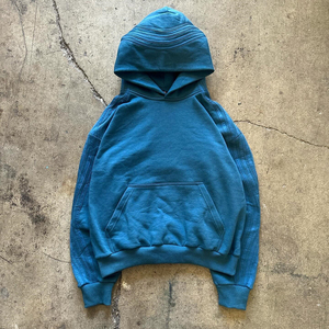 100% algodón Heavyweight Pullover Hoodies Hombres Diseño personalizado a rayas Sudadera con capucha de mezcla de algodón de gran tamaño - Product Image 4