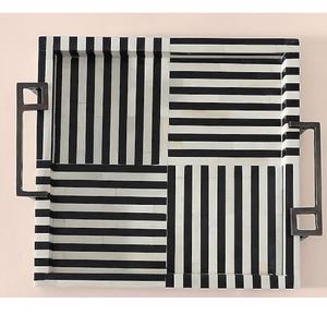 Bandeja de cuerno de diseño Rectangular hecha a mano, bandeja para servir café y té, bandeja de cuerno decorativa para mesa para Cocina - Product Image 4