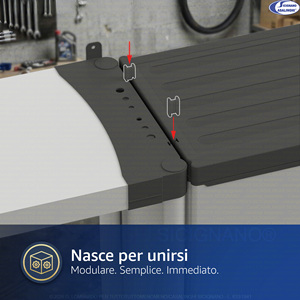 Armadietto Modulare in Resina a 1 Anta, Salvaspazio, con Ripiani Regolabili, Mobile Multiuso per Interni - Product Image 3