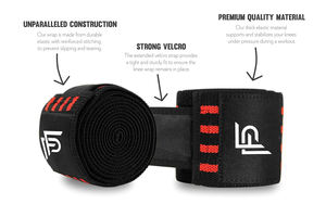 Durable Neoprene <b>Knee</b> <b>Wraps</b> for Strength Training Powerlifting Bodybuilding Workout-<b>Knee</b> Injury Protection - Product Image 5