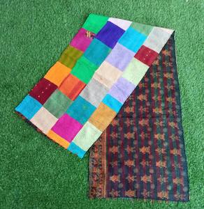 vintage <b>silk</b> kantha patchwork ladies stole vintage kantha muffler assorted color 45x180 cm <b>scarves</b> fine stich <b>silk</b> neck <b>scarf</b> - Product Image 3