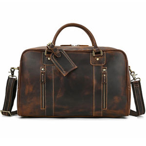 Custom Professional Genuine <b>Leather</b> <b>Overnight</b> <b>Bag</b> Luxury Travel Duffel <b>Bag</b> Blank Vegetable <b>Leather</b> High End Duffel <b>Bags</b> - Product Image 6