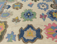 Tapis Oushak en laine noué à la main de qualité supérieure, écologique, antidérapant, lavable, moderne, à poils bouclés, couleur unie, doux et confortable en coton