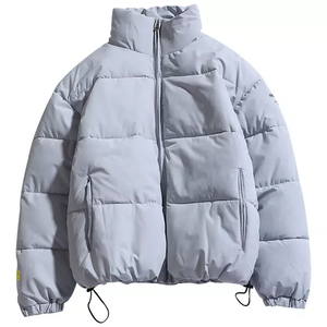 Blouson Bomber Unisexe Gris Clair Col Rond Coupe Décontractée Coupe-Vent Fermeture Éclair Poches Logo Avant Vêtement d'extérieur Décontracté Printemps - Product Image 1