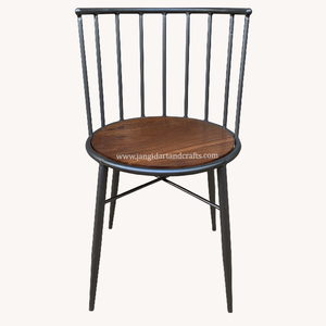 Venta al por mayor restaurante industrial metal hierro acero y madera restaurante silla en cobre bronce Negro estilo industrial muebles - Product Image 6