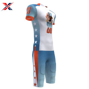 Uniforme de fútbol americano de poliéster 100% de tamaño personalizado para adultos, conjuntos cortos transpirables duraderos, juego deportivo impreso por sublimación - Product Image 6