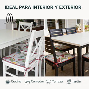 Cojín para Silla Repelente al Agua de 40x40x2 cm, Fácil de Limpiar con Correas de Sujeción, Uso en Interiores y Exteriores, Cojines y Almohadas para Exteriores - Product Image 2