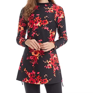 Conjunto de Dos Piezas Modestas para Mujer, Nuevo Estilo Profesional al por Mayor, Burkini Islámico con Cristales en la Parte Delantera, Ropa de Verano de Alta Calidad y Corte Alto - Product Image 4