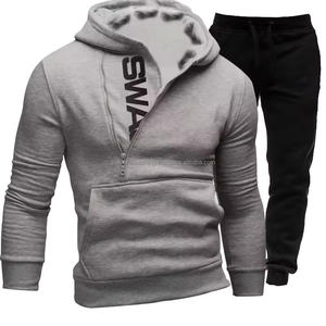 Conjunto de chándal de 2 piezas con estampado de invierno informal para hombre, sudadera de talla grande, ropa deportiva, sudaderas con cremallera, alta calidad - Product Image 4