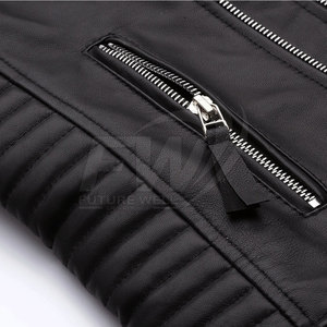 OEM más vendido personalizado de los hombres negro B3 Shearling chaqueta de cuero de alta calidad bajo Moq de talla grande chaquetas de cuero con calefacción de invierno - Product Image 6