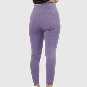 Femmes taille haute taille élastique Jogging Gym Yoga Leggings sac souple personnalisé OEM motif solide pantalon Style - Product Image 6