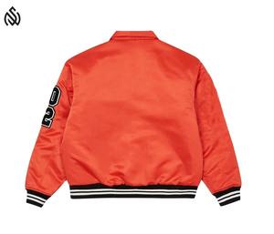 Chaqueta Universitaria de Satén Personalizada de Alta Calidad para Hombre, Chaqueta de Invierno de Color Sólido, Chaqueta Universitaria de Satén con Letras de Béisbol - Product Image 2