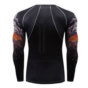 <b>Compression</b> <b>Shirt</b> Long Sleeve Plain Fitness Rash Guard <b>Custom</b> <b>Design</b> Rash Guard For Men - Product Image 3