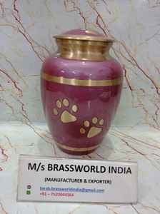 Urnes de crémation en laiton en aluminium de qualité supérieure urnes de stockage de cendres d'animaux de compagnie bleues et roses Construction en métal - Product Image 6