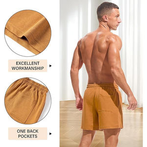 fleece <b>shorts</b> <b>men</b> casual cotton comfort elastic waistband relaxed cut training <b>lounge</b> daily clothing - Product Image 3