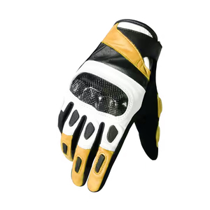 Gants de course de moto imperméables unisexes pour hommes avec écran tactile vêtements de sport longs en cuir véritable avec motif imprimé - Product Image 2