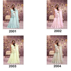 ชุดท็อปและกางเกงผ้าจอร์เจตต์ปักลายลูกปัด ล่าสุด คอลเลคชั่นสำหรับงานเทศกาลและงานปาร์ตี้ - Product Image 4