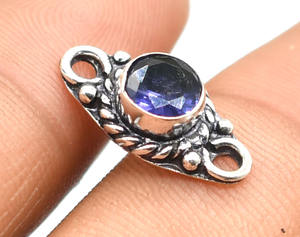 Conector de doble bucle de piedras preciosas de amatista Chapado en plata antigua 20X11mm NC26, fabricación de joyas, Conector de abalorio, lote de joyas - Product Image 4