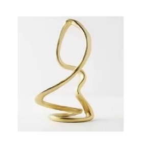 Escultura de Llama Moderna en Oferta, Base de Mármol y Aluminio, Baño de Oro, Hecha a Mano, Decoración para Bodas y Hogar - Product Image 2