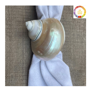 ผ้าเช็ดปากแหวนเปลือกหอยทะเลตกแต่งโต๊ะทำด้วยมือสำหรับงานธีมชายฝั่งและร้านอาหาร - Product Image 3