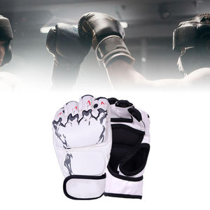 Gants de boxe de Muay Thai MMA d'entraînement demi-doigt en cuir durable avec logo personnalisé pour adultes et jeunes enfants - Product Image 6
