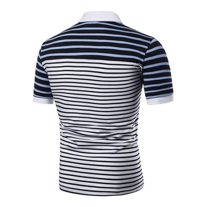 Polo de manga corta para hombre, camiseta de golf de rayas de doble color, camiseta Polo de diseño superior, polos de manga corta para hombre - Product Image 5