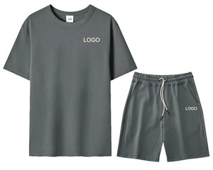 Ensemble t-shirt personnalisé ensemble short de survêtement vêtements d'été pièce 2 t ensemble chemise et short pour hommes avec logo personnalisé - Product Image 5