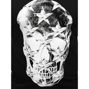 เสื้อยืดผู้ชายผ้าฝ้ายถัก 100% สไตล์สตรีท พิมพ์ลายเจอร์ซีย์ ทรงโอเวอร์ไซส์ บ็อกซี่ฟิต ลายเรียบ สีดำ ผ้าเนื้อนุ่ม 300 กรัม - Product Image 4