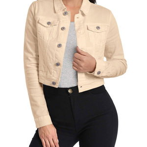 Chaqueta Vaquera Corta Transpirable para Mujer, Superventas, Precio Económico al por Mayor, Chaqueta Vaquera de Alta Calidad para Ropa Urbana - Product Image 1