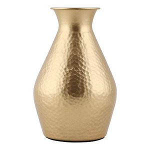 Brass Finished Rough Hammered Flower <b>Vase</b> in Two Sizes Made in Sheet Aluminium Home Decor Flower <b>Vase</b> Metal <b>Vase</b> - Product Image 4