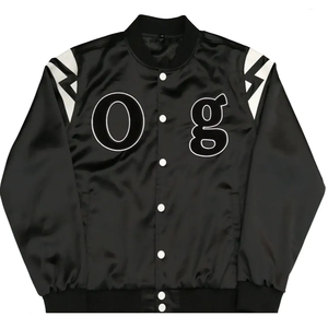 2024 personnalisé noir boutonné Premium nouveau Design OEM coupe-vent extérieur hiver haute qualité Satin soie vestes pour hommes femmes - Product Image 1