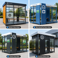 Cabina de Fumadores Móvil Personalizable para Exteriores |   Área de Fumadores Pública de Acero Inoxidable para Fábrica, Oficina, Almacén, Escuela, Instalación Rápida