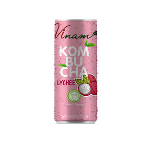 OEM/ODM Kombucha Carbonated Drinks Lychee Fruit Flavored 250ml Low-Fat Bottle Bulk Box Packaging Cheap Price Natural Ingredients - Product Image 1