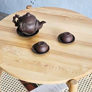 High-<b>End</b> Scandinavian Modern Oak Wood Coffee <b>Table</b> with Marble Top Solid <b>End</b> <b>Table</b> for Living Room or Dining TT68246 - Product Image 4
