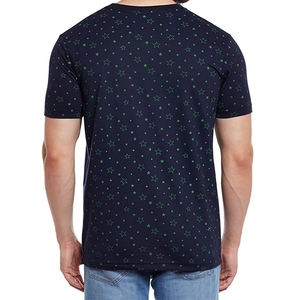 T-shirts bleus Big Boy personnalisés 2022 les fabricants fournissent des T-shirts d'été à manches courtes 240 grammes de tissu en jersey sérigraphie solide - Product Image 2