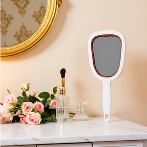 Miroir à main en bois élégant, élégant et durable, miroir de toilette personnel pour un usage quotidien, maquillage et voyage, poignée facile à saisir - Product Image 2