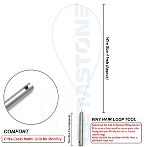 Stainless Steel Hair Extension Loop Tool–Professional Micro Ring & Nano Bead Threading Needle hair extension installation tool - Product Image 2
