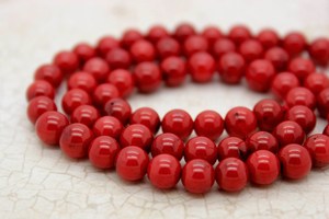 Cuentas redondas lisas de coral rojo, piedras preciosas sueltas de piedra natural, piedras preciosas de coral, cuentas de coral, cuentas de piedras preciosas para hacer joyas de coral rojo - Product Image 3