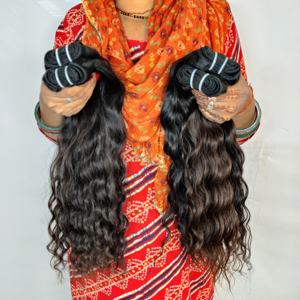 Pas cher 100% Couleur Naturelle Noir Crépus Soyeux Bundle vague Profonde Vague Remy Indien Extensions de Cheveux Humains pour les Femmes - Product Image 5