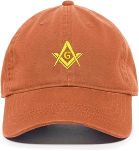 Casquette de baseball en coton brodé avec symbole maçonnique, design technologique, réglable, type de fermeture à cordon, type de coupe ajustée, réglable - Product Image 5