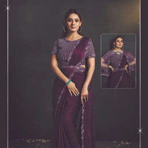 Série Enigma Satin Soie Crêpe Saree Vêtements indiens et pakistanais Métier à la main de qualité supérieure Fabriqué directement d'Inde - Product Image 1